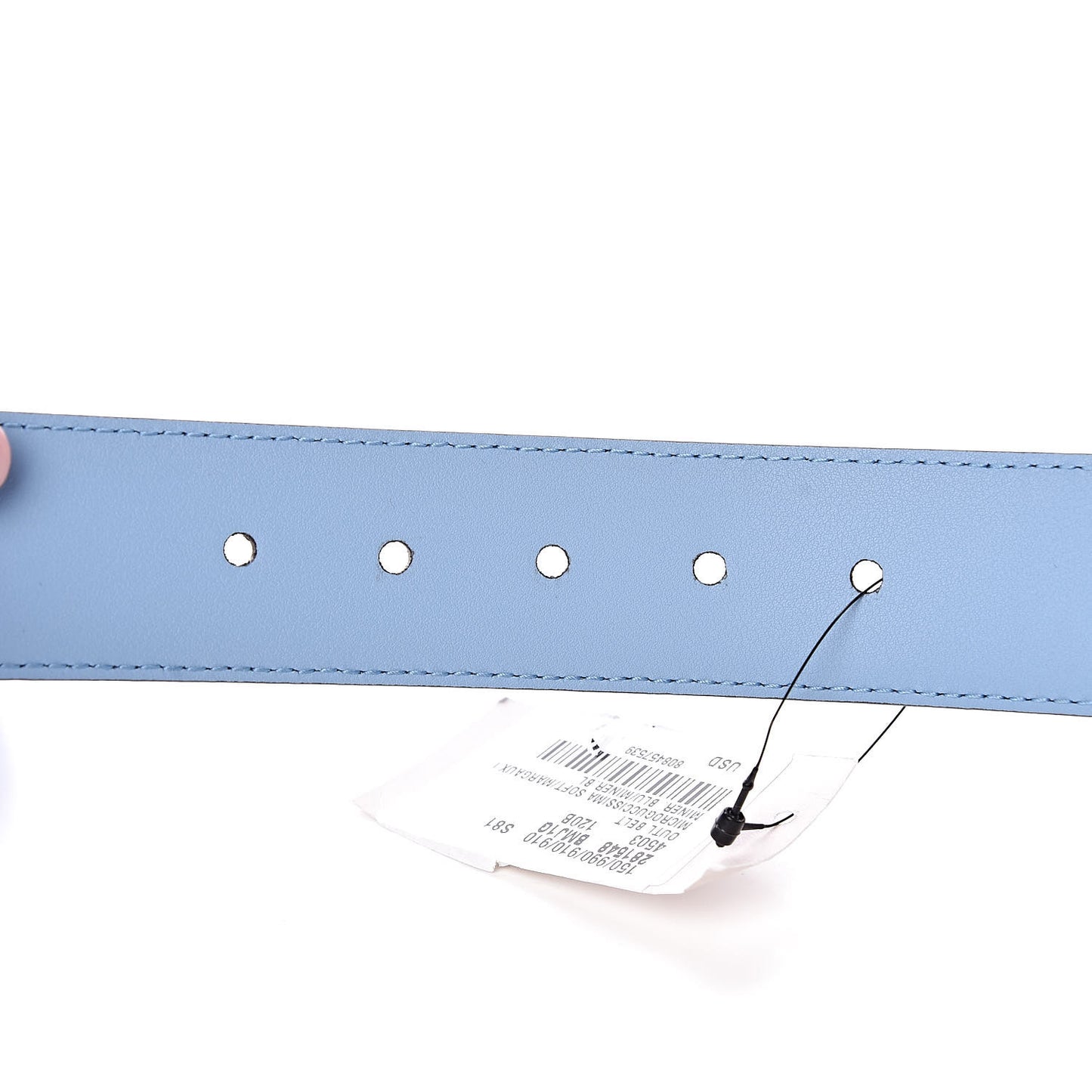 Soft Microguccissima Margaux Calfskin Belt 120 48 Mineral Blue