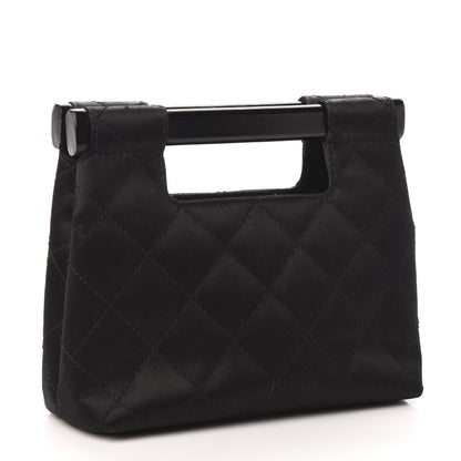 Chanel Satin Quilted Clutch Black 3 of 9