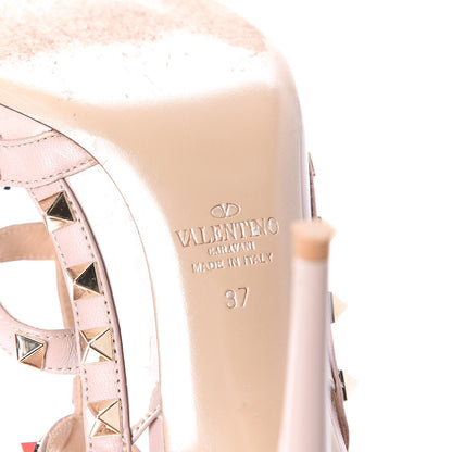 Valentino Garavani Patent Nappa Rockstud Ankle Strap 100mm Pumps 37 Poudre 10 of 11