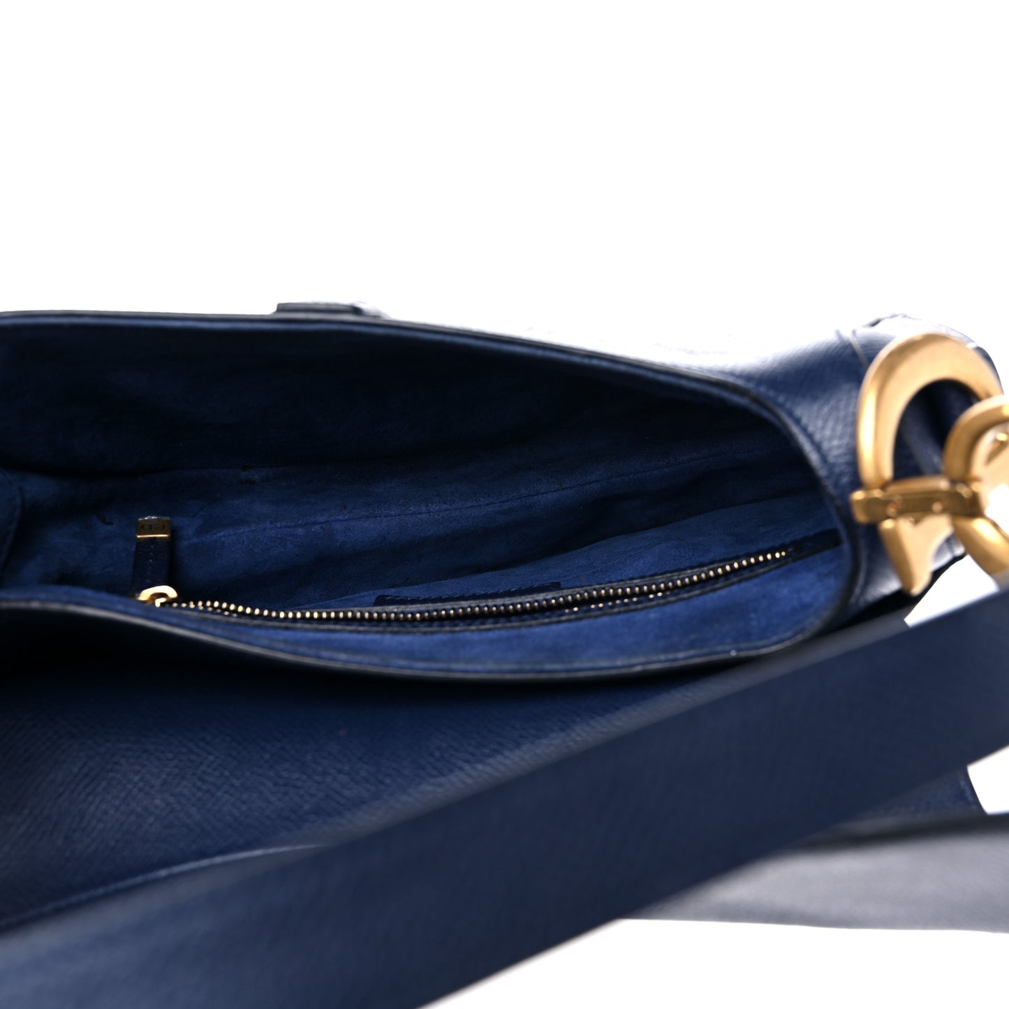Grained Calfskin Saddle Bag Indigo