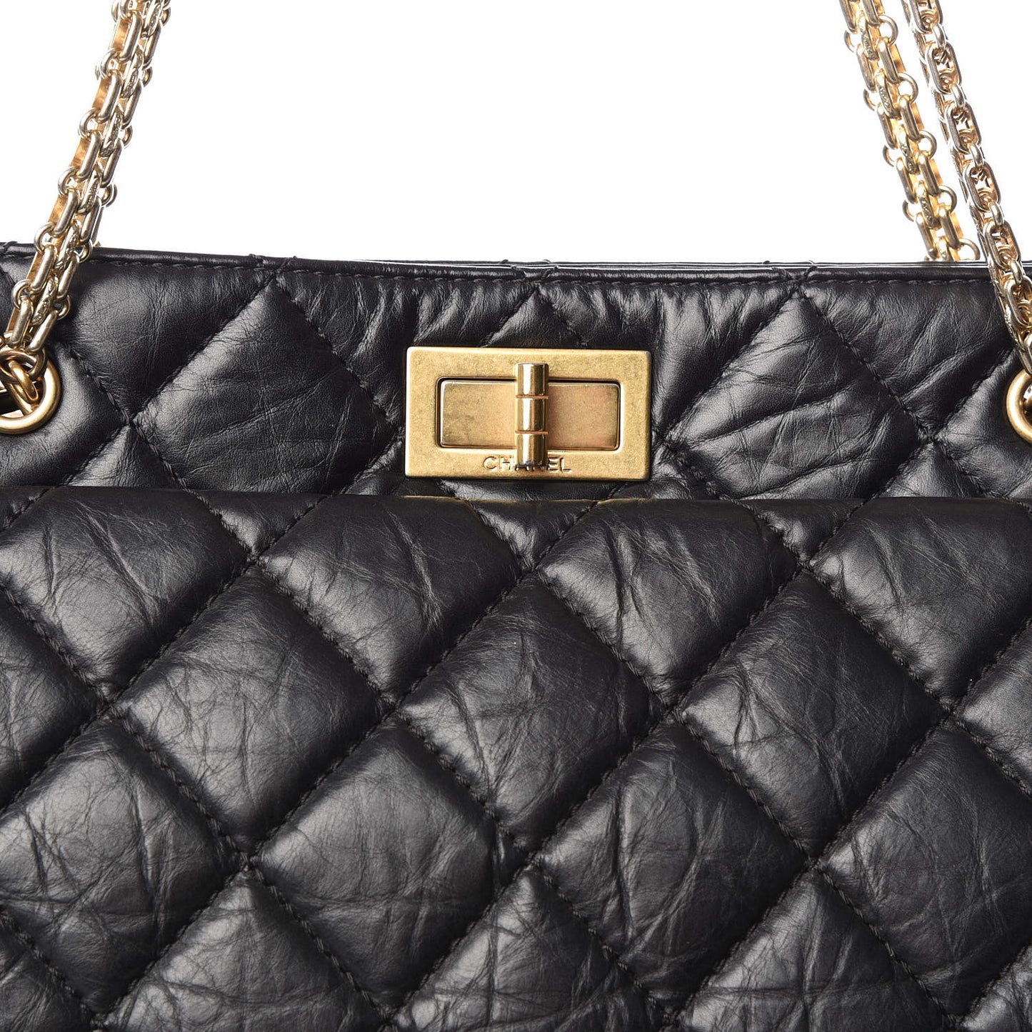 Aged Calfskin Reissue 2.55 Tote Black