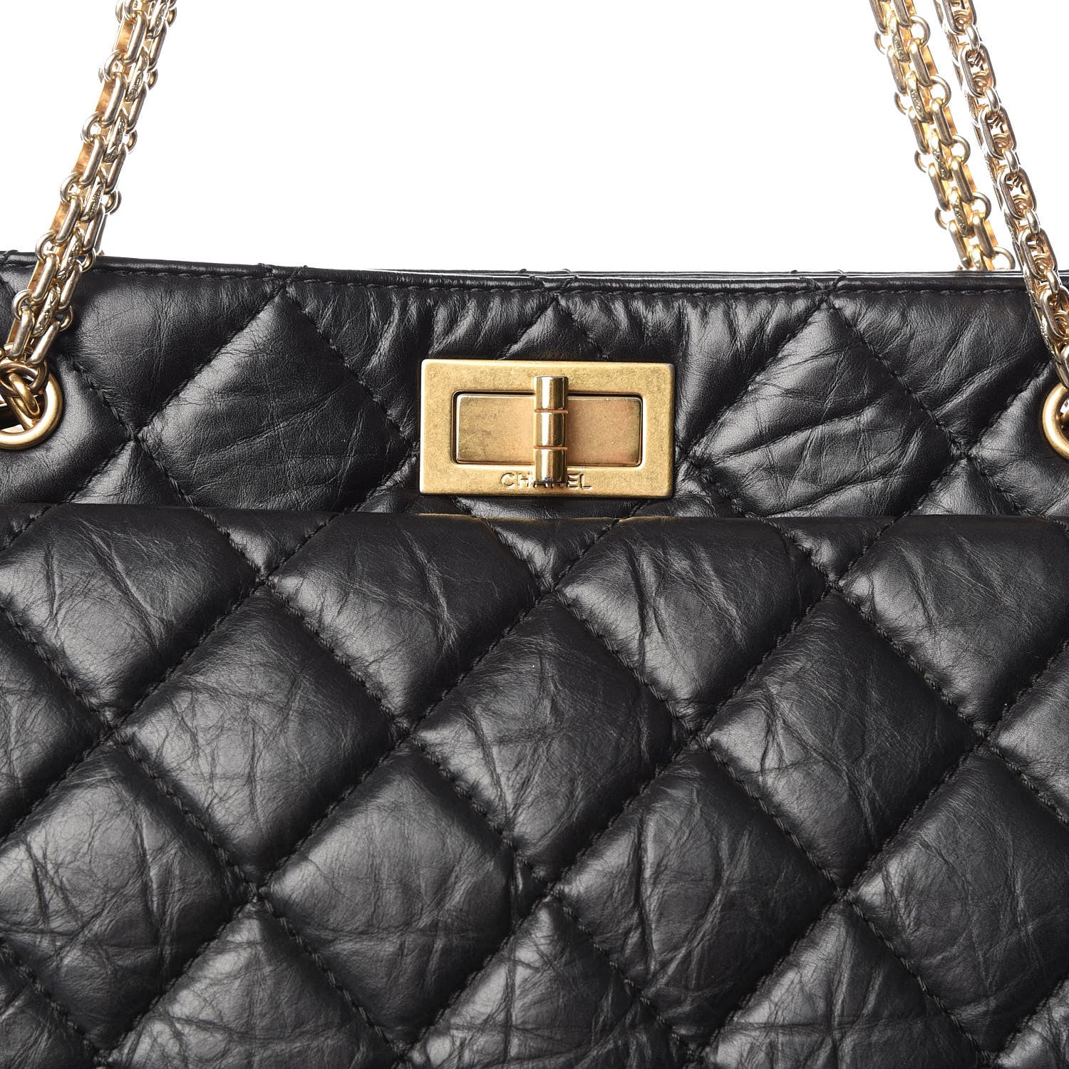 Chanel Aged Calfskin Reissue 2.55 Tote Black 9 of 10