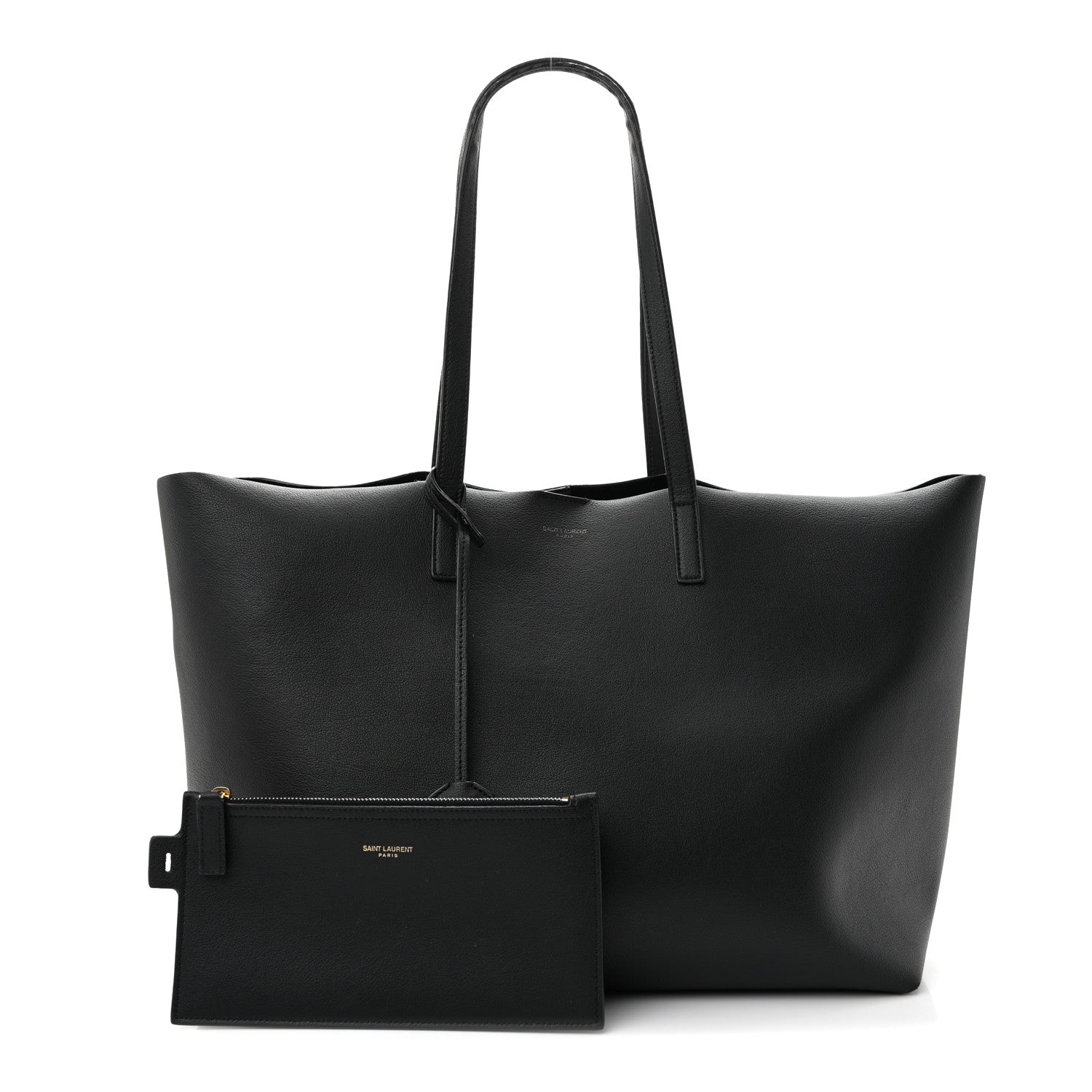 Saint Laurent Calfskin Large Shopping Tote Black 3 of 13