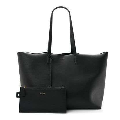 Saint Laurent Calfskin Large Shopping Tote Black 3 of 13
