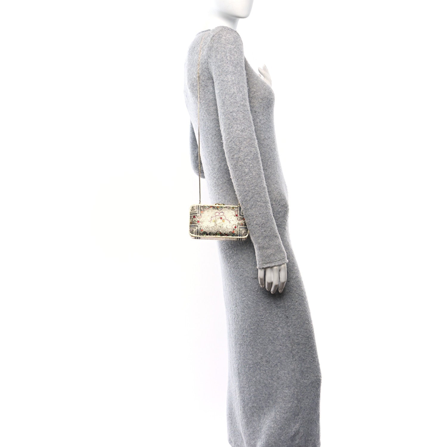 Judith Leiber Crystal Flower Minaudiere Clutch Gold Multicolor 2 of 11