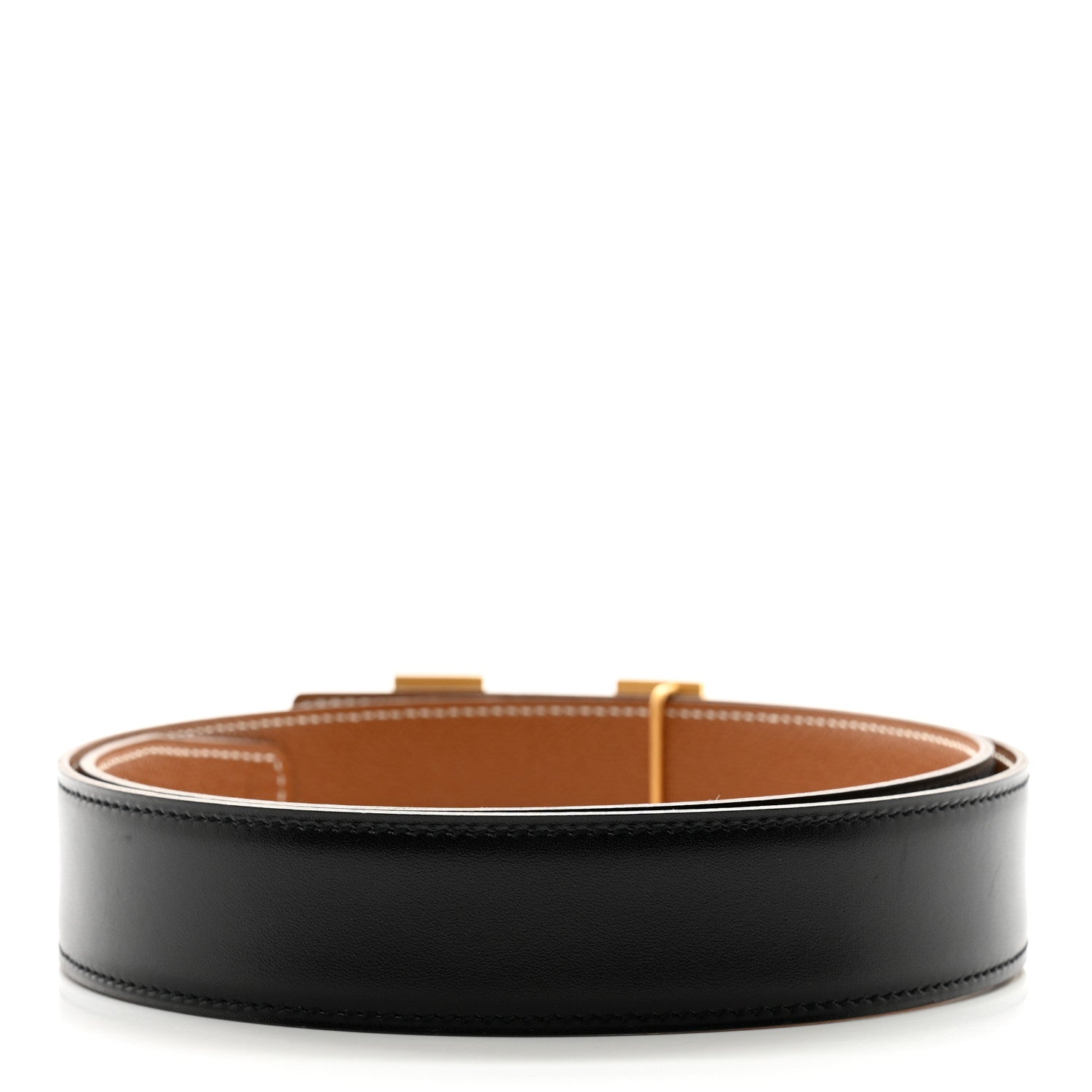 Hermes Box Epsom 32mm H Belt 80 32 Black Gold 2 of 8