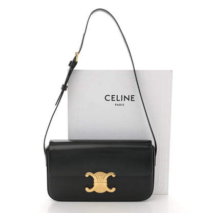Celine Shiny Calfskin Triomphe Shoulder Bag Black 13 of 13