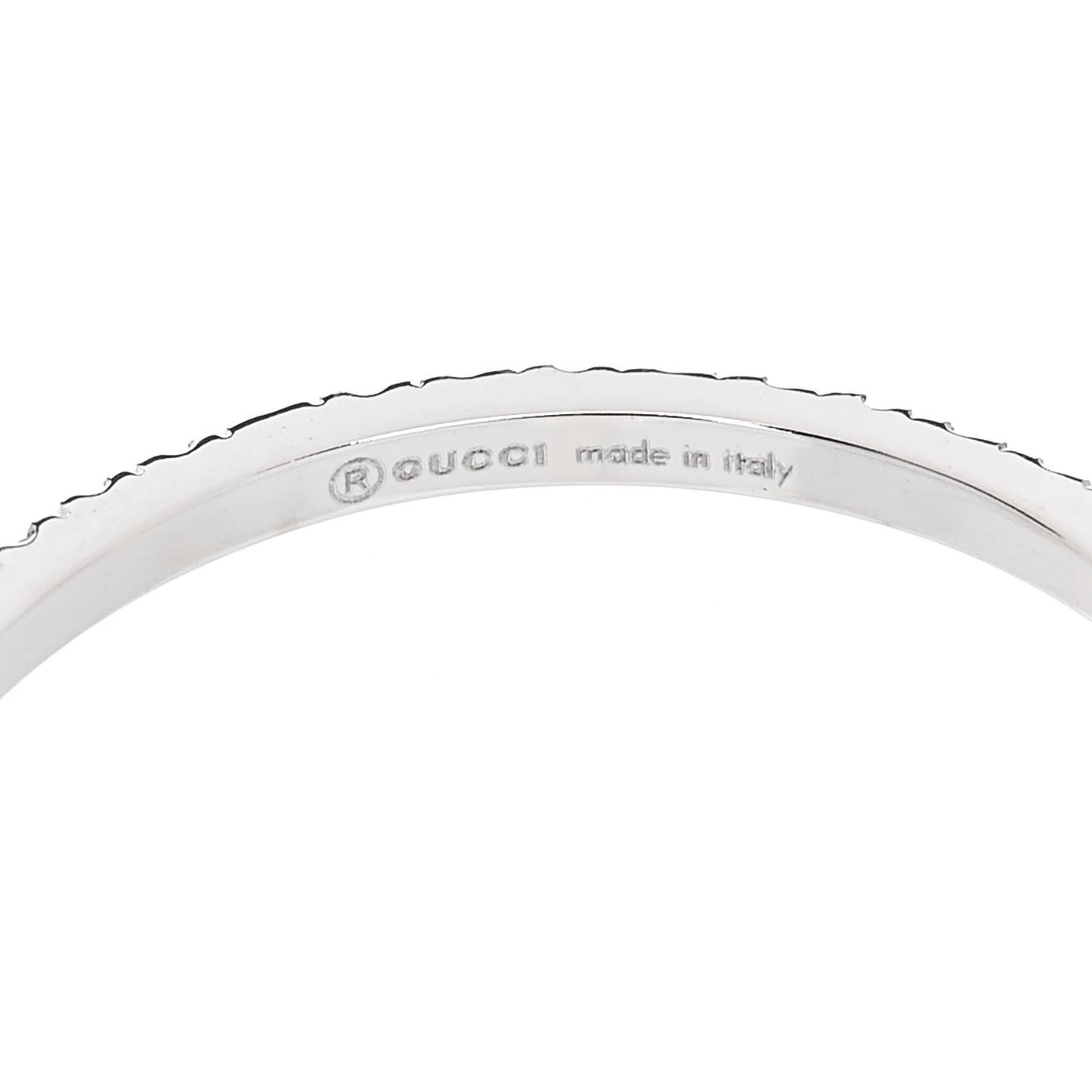 18K White Gold Diamond Interlocking G Ring 53 6.25