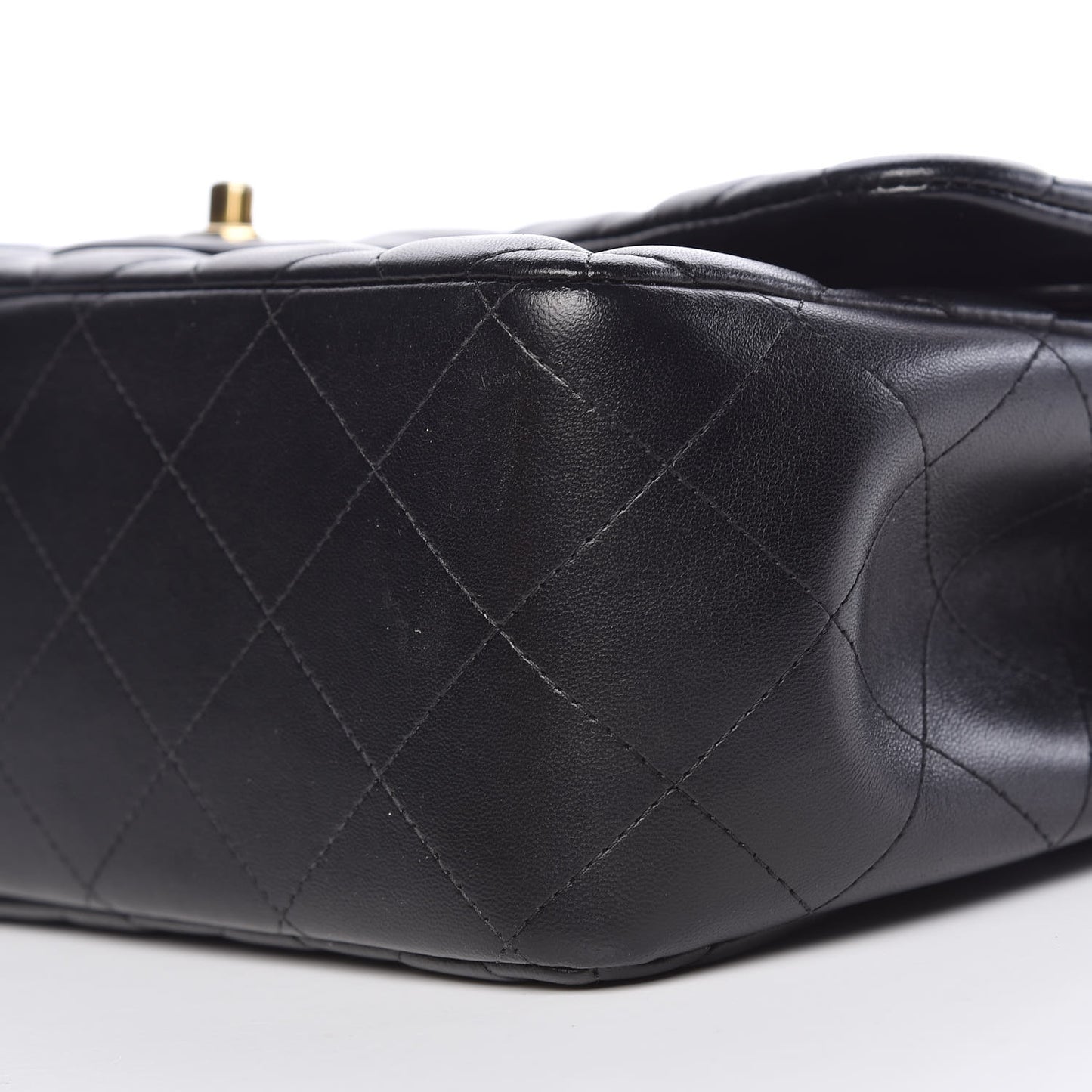 Lambskin Quilted Jumbo Double Flap Black