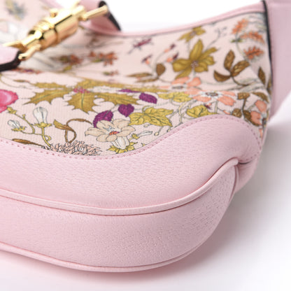 Gucci Canvas Flora Medium Jackie Hobo Light Pink 6 of 10