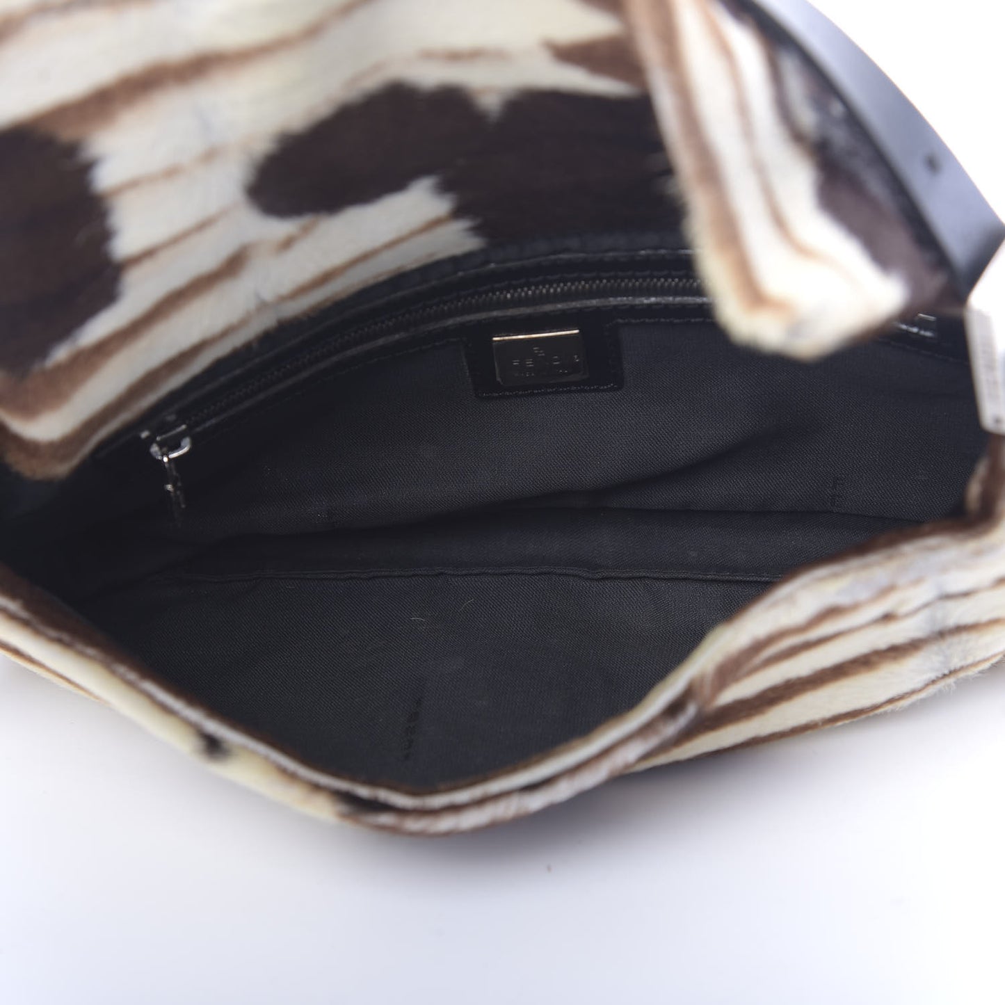 Calf Hair Zebra Print Baguette Brown