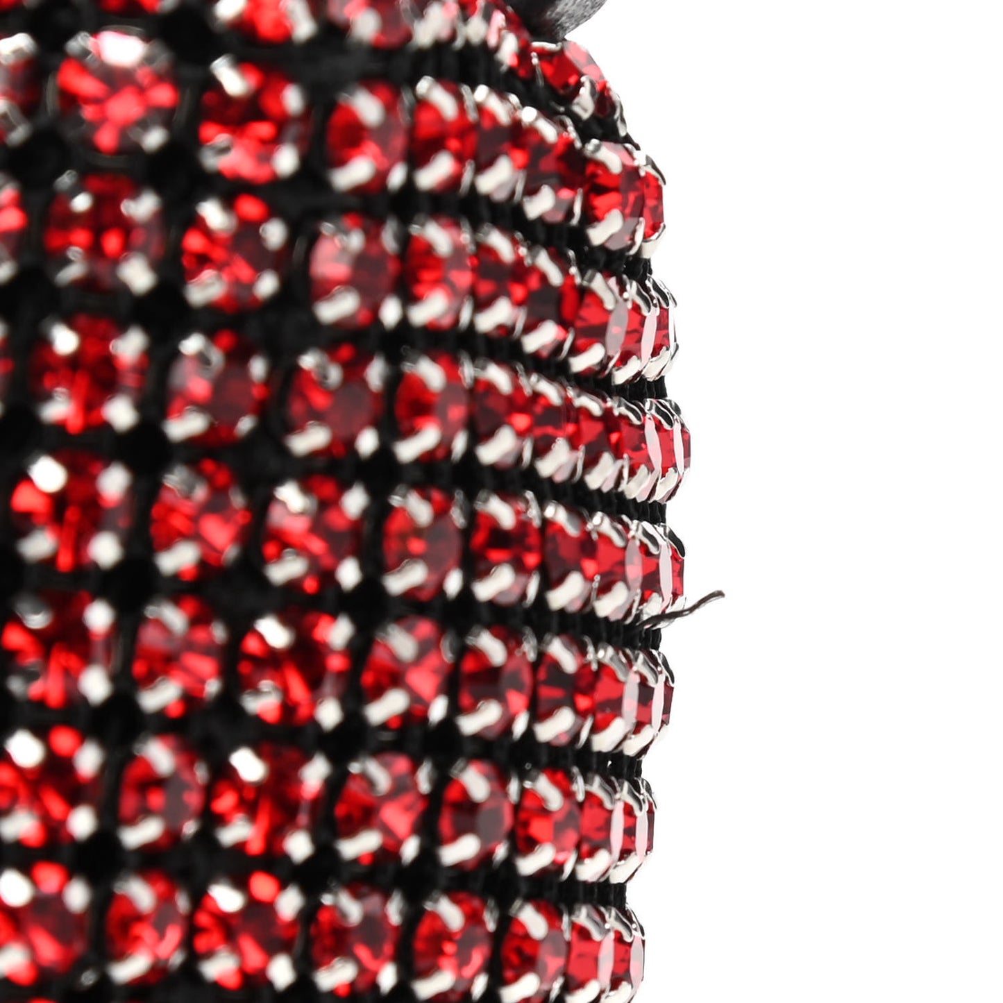 Mesh Crystal Rhinestone Mini Heiress Pouch Red