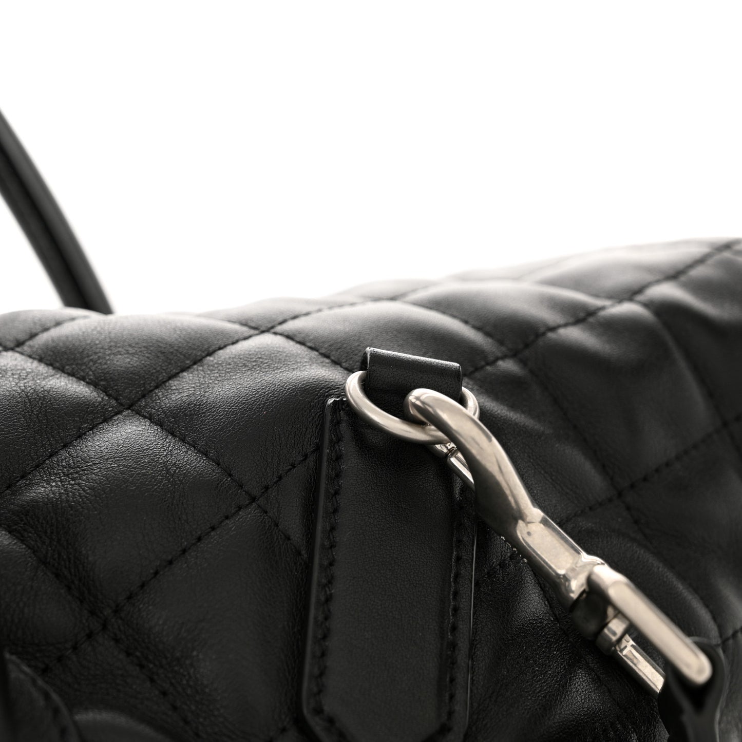 Calfskin Quilted ES Giant Travel Bag Black