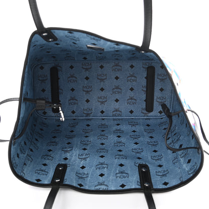 MCM Visetos Medium Project Reversible Shopper Tote Munich Blue 8 of 17