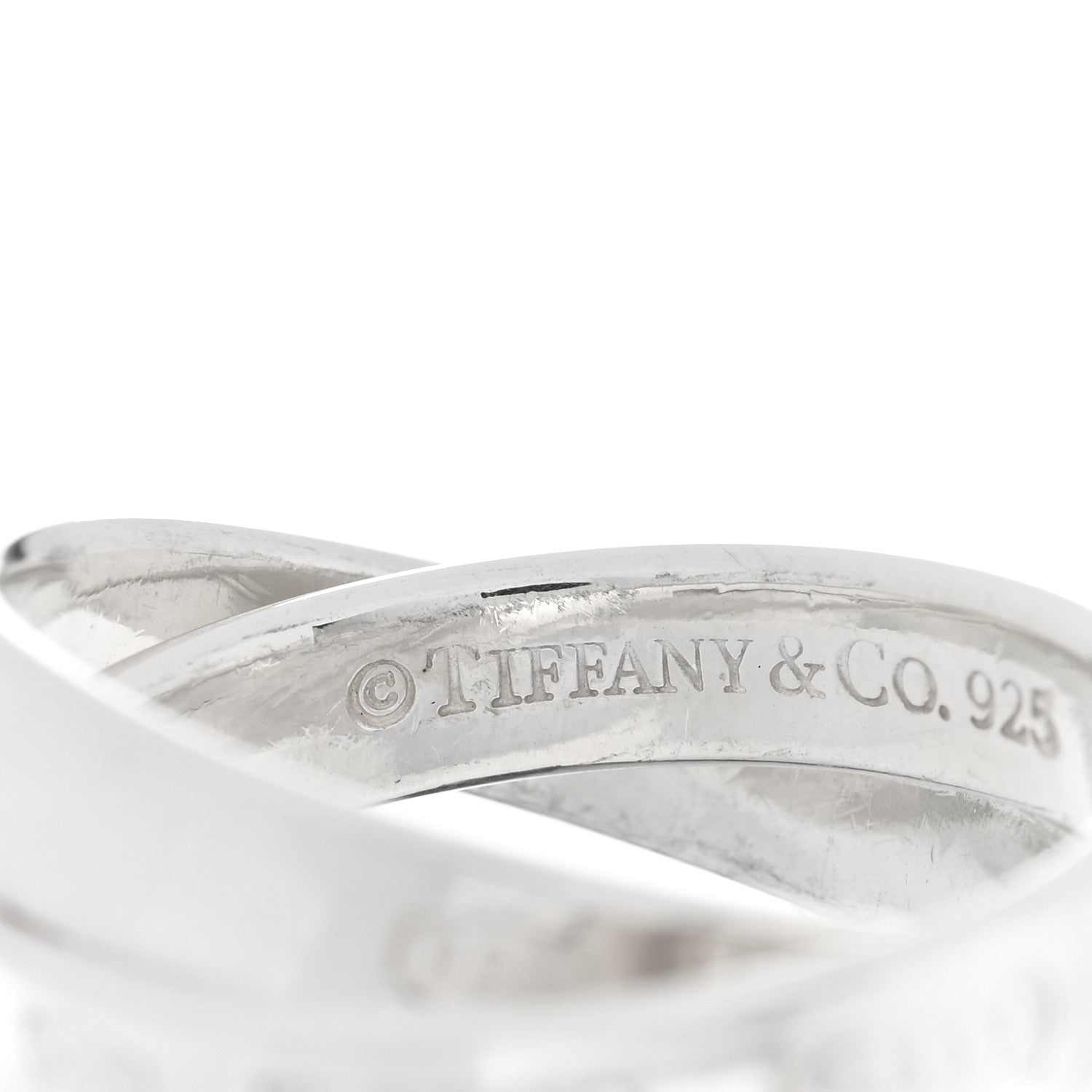 Tiffany Sterling Silver 1837 Interlocking Circles Ring 50 5.5 4 of 4