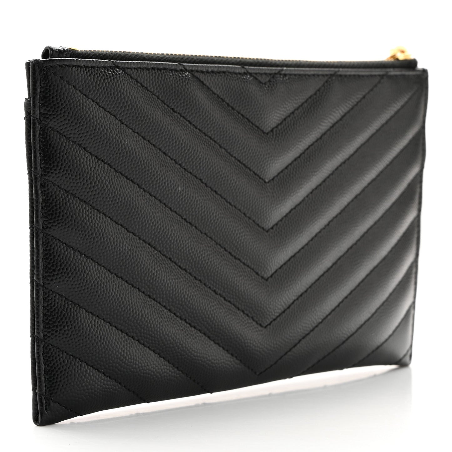 Grain De Poudre Chevron Monogram Bill Pouch Black
