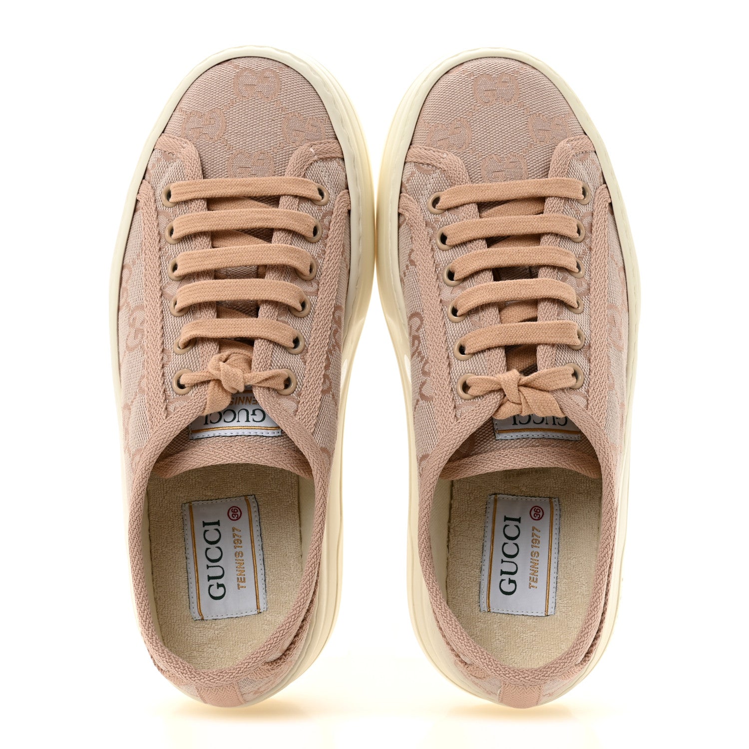 Gucci GG Monogram Womens 1977 Tennis Platform 52mm Sneakers 36 Skin Rose 2 of 9