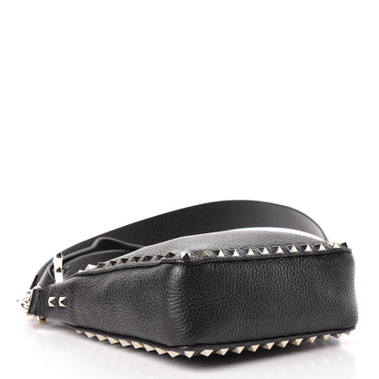 Valentino Garavani Pebbled Calfskin Mini Rockstud Flip-Lock Messenger Bag Black 4 of 9