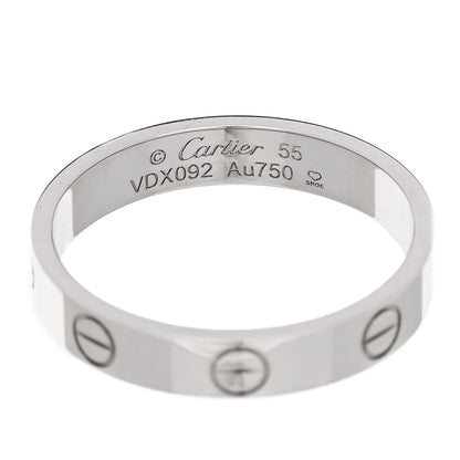Cartier 18K White Gold 3.5mm LOVE Wedding Band Ring 55 7.25 4 of 5