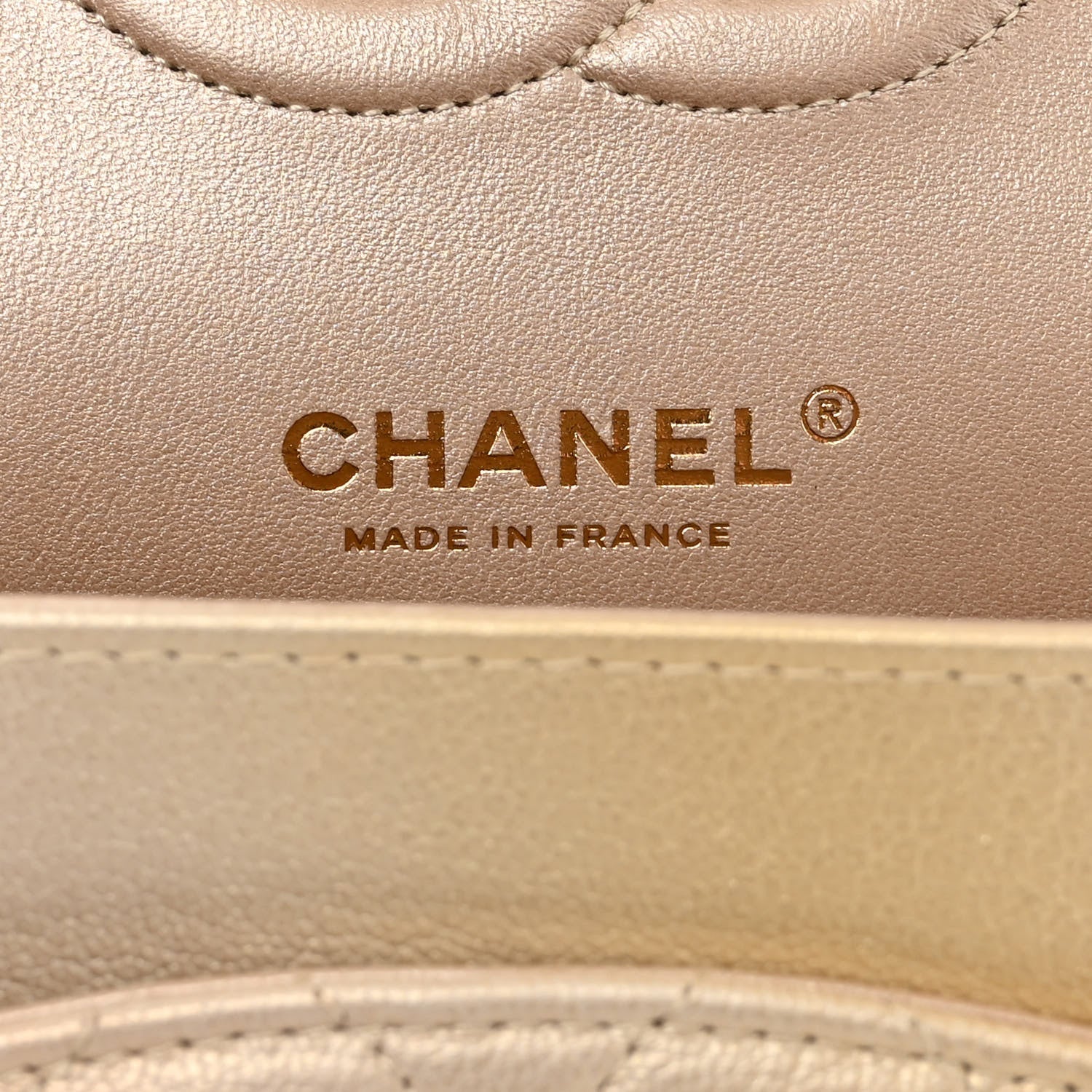 Chanel Metallic Goatskin Quilted Ombre Medium Double Flap Gold 6 of 18