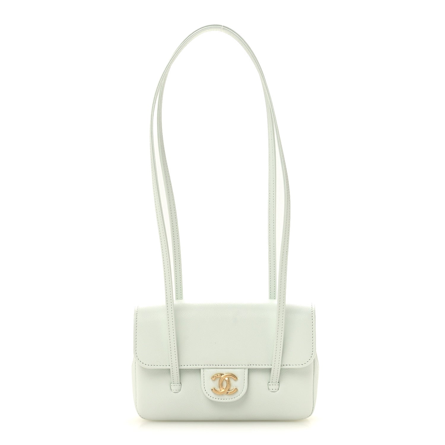 Chanel Shiny Caviar Mini Preppy Coco Shoulder Bag Light Blue 1 of 11