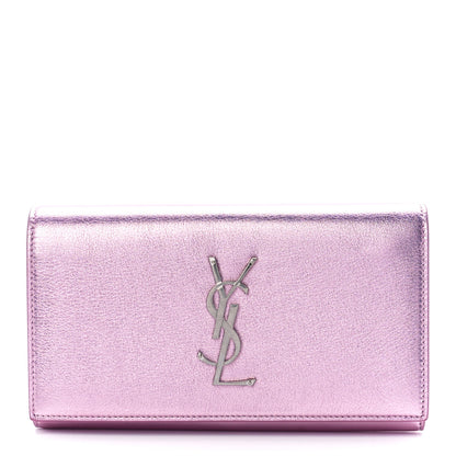 Saint Laurent Metallic Calfskin Classic Monogram Cassandre Wallet New Azalea 1 of 11