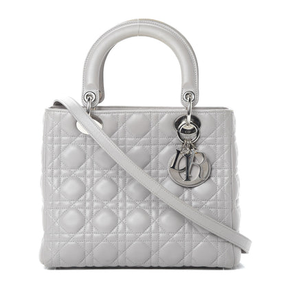 Christian Dior Lambskin Cannage Medium Lady Dior Grey 1 of 13