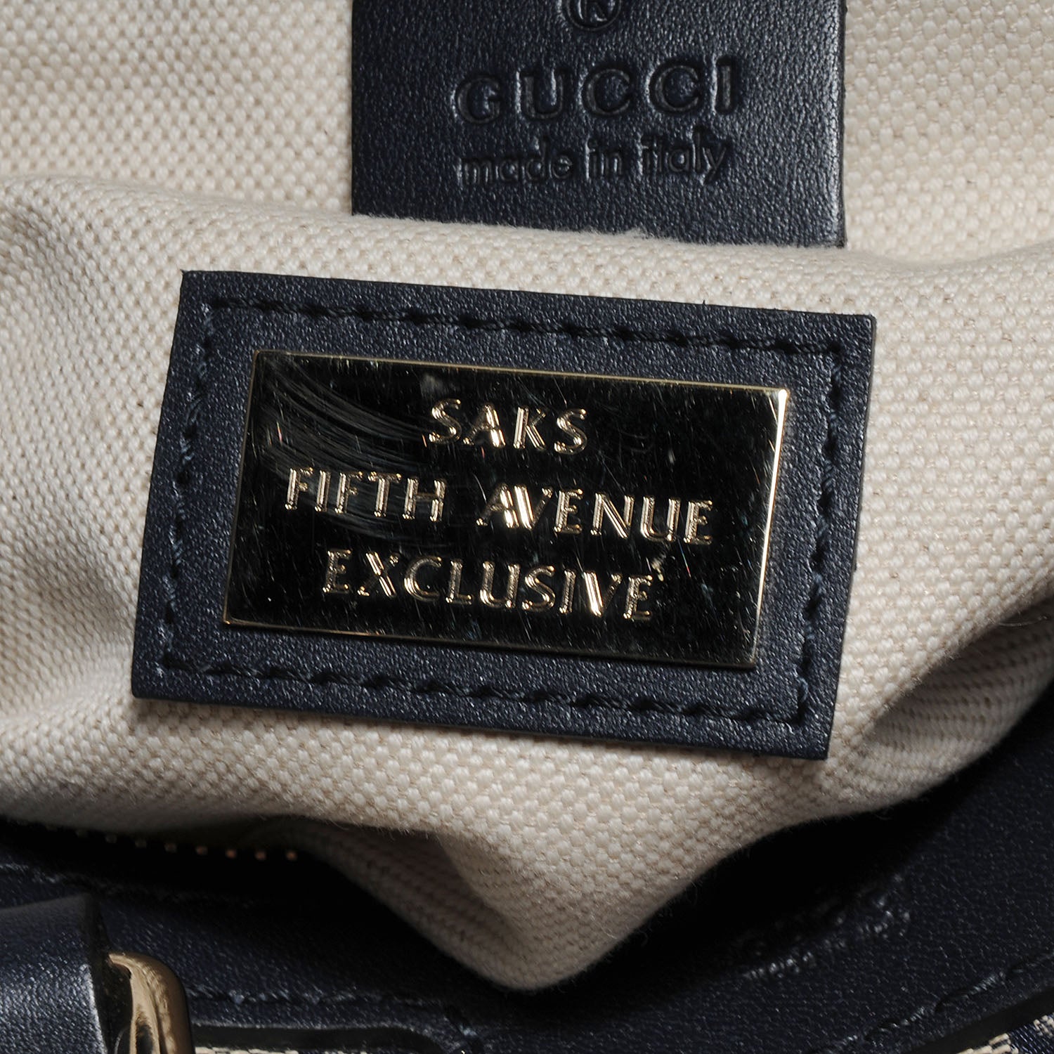 Gucci GG Monogram Saks Fifth Avenue Exclusive Medium Vintage Web Medium Joy Boston Navy 9 of 11