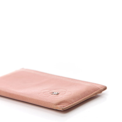 Chanel Goatskin Camellia Embossed Card Holder Orange 7 of 12