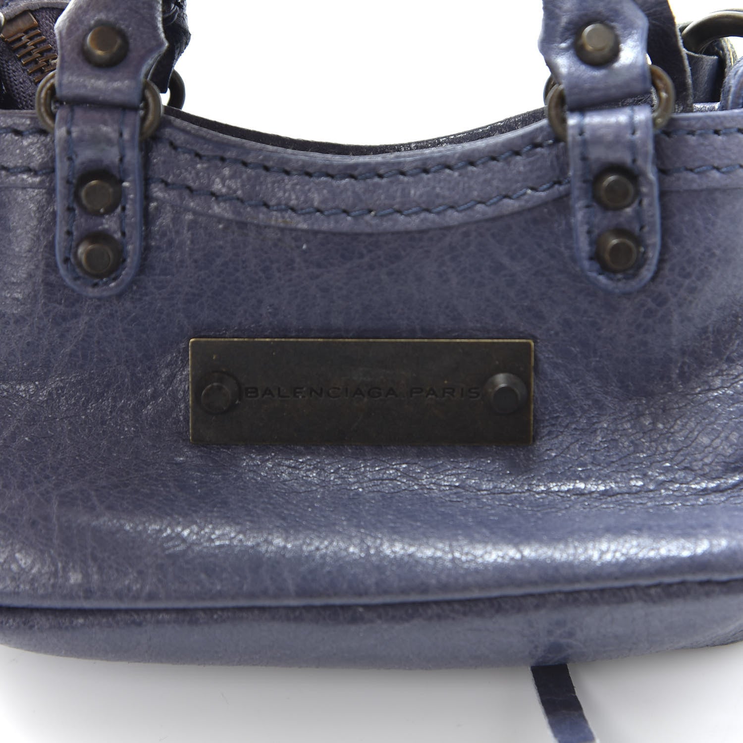 Balenciaga Agneau Classic Hardware Mini First Bag Charm Bleu Cobalt Bleu Electric 3 of 6