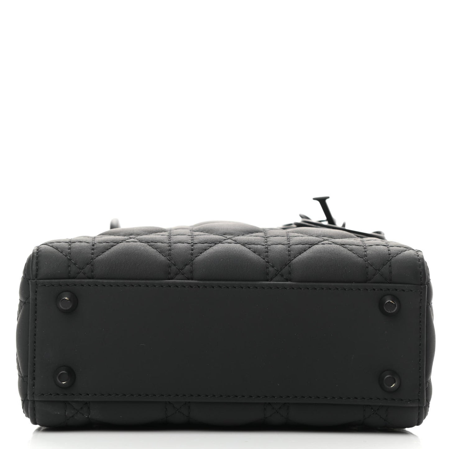 Ultra Matte Calfskin Cannage Mini Lady Dior Black