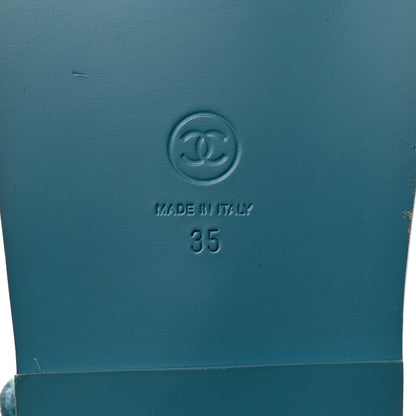 Chanel Suede Calfskin Velcro Dad Sandals 35 Blue 8 of 8
