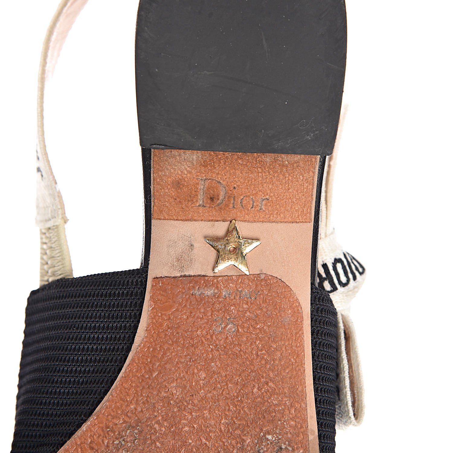 Christian Dior Technical Canvas Ribbon J'Adior Slingback Ballet Flats 35 Black 8 of 15