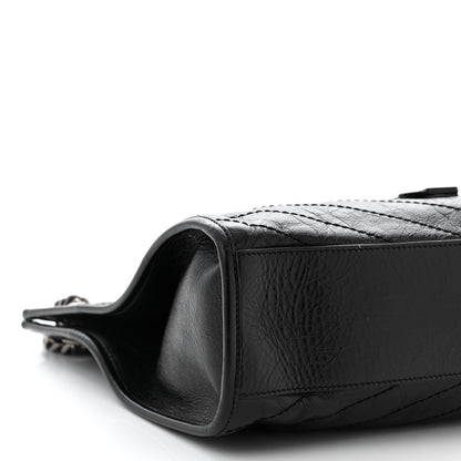 Saint Laurent Crinkled Calfskin Matelasse Monogram Medium Niki Shopper Tote Black 9 of 10