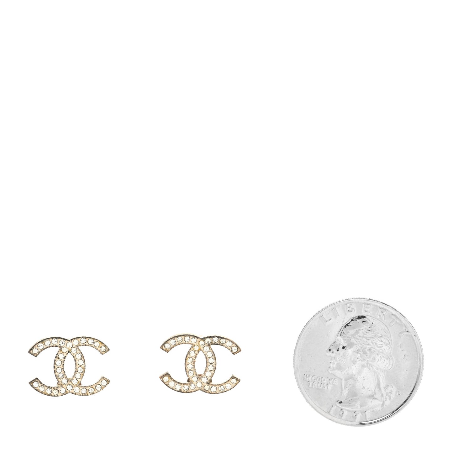 Crystal CC Earrings Silver