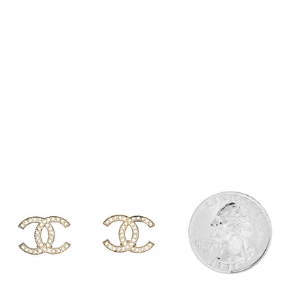 Chanel Crystal CC Earrings Silver 2 of 4