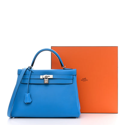 Hermes Evercolor Kelly Retourne 32 Bleu Hydra 10 of 10