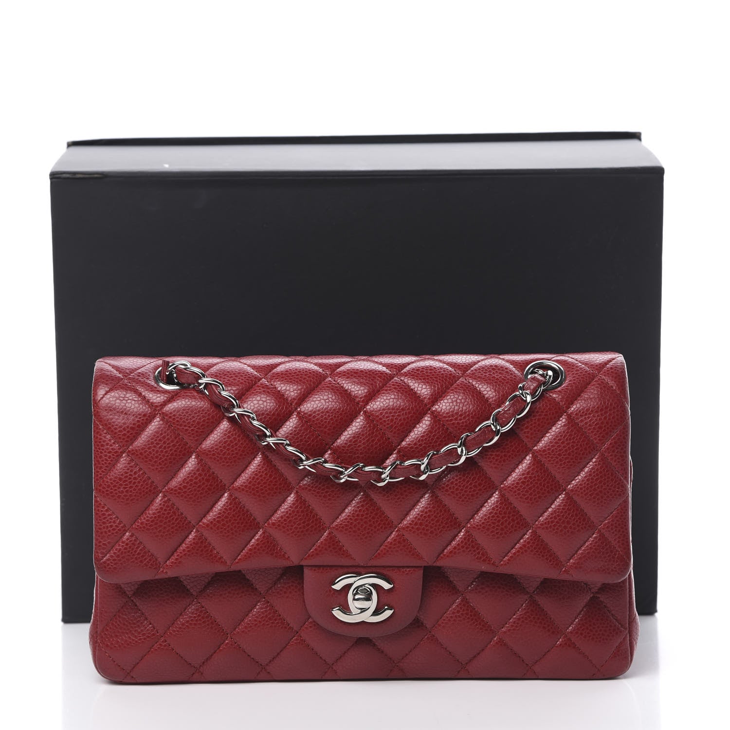 Chanel Caviar Quilted Medium Double Flap Red 17 of 17