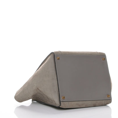 Celine Crocodile Embossed Nubuck Medium Phantom Luggage Grey 4 of 6