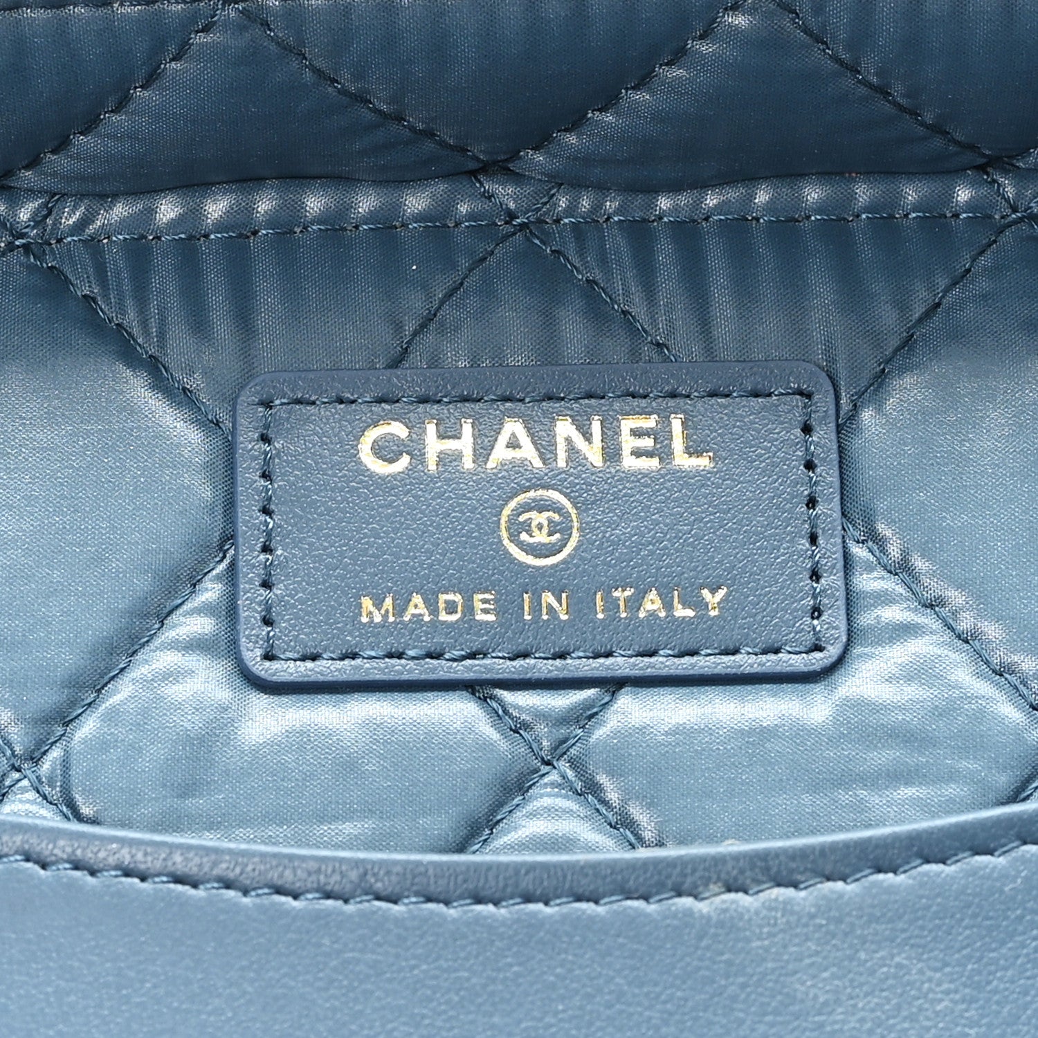 Chanel Caviar Quilted Large Vanity Pouch Blue 6 of 8
