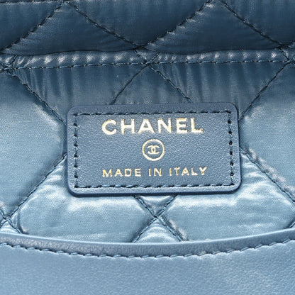 Chanel Caviar Quilted Large Vanity Pouch Blue 6 of 8
