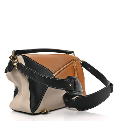 Loewe Grained Calfskin Medium Puzzle Bag Amber Light Oat 3 of 9