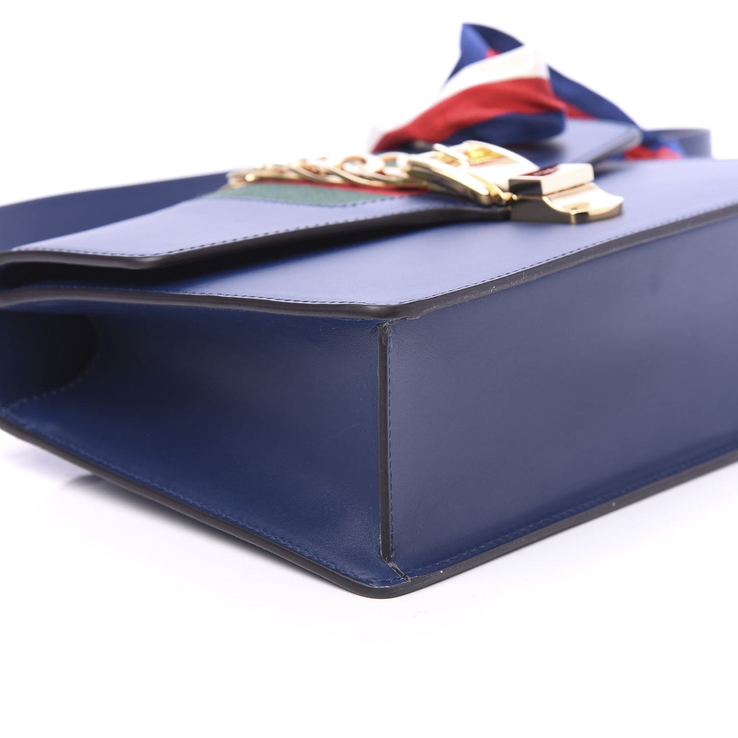 Vitello Fontanella Web Small Sylvie Shoulder Bag Blue Agata