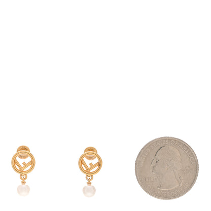 Fendi Metal Pearl F is Fendi Earrings Gold 2 of 5
