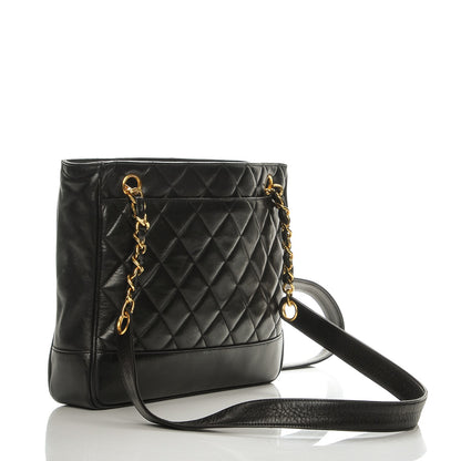Chanel Lambskin Quilted Shopping Tote Black 3 of 8