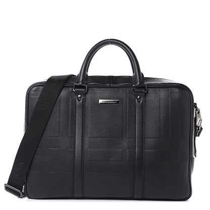 Burberry Heritage Grain Check Embossed Briefcase Black 1 of 10