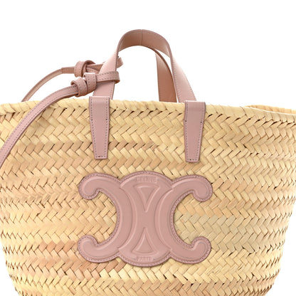 Celine Raffia Calfskin Triomphe Teen Panier Vintage Pink 7 of 9