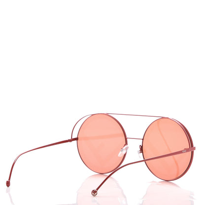 Fendi Metal F is Fendi Printed Run Away Round Frame Sunglasses FF 0285/S Red 4 of 8