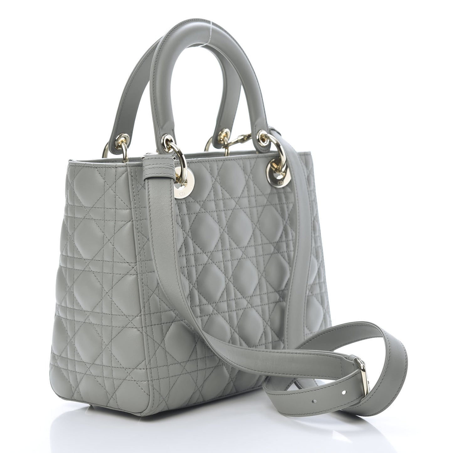 Lambskin Cannage Medium Lady Dior Grey