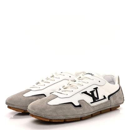 Louis Vuitton Suede Calfskin Mesh Rally Sneakers 8.5 Grey White 4 of 11